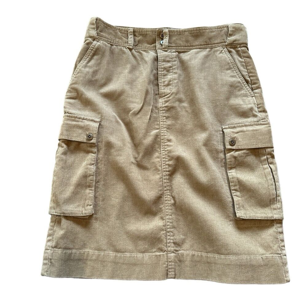 Women's Ralph Lauren Blue Label Cargo Skirt brown Camel Size 6 Straight Fall